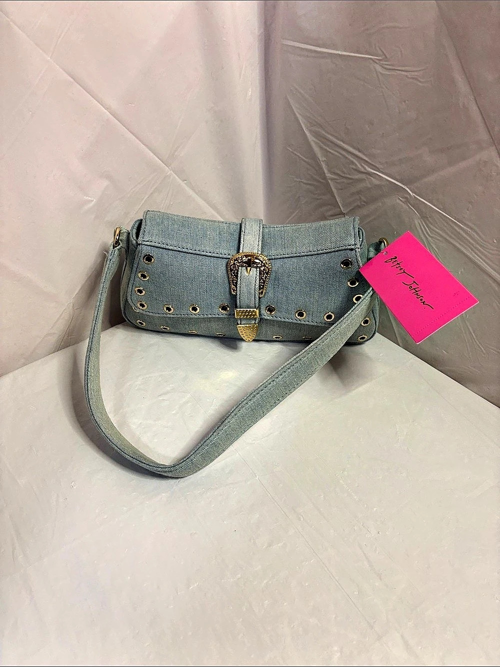 Betsey Johnson Xoisla Denim Shoulder Bag Blue NWT
